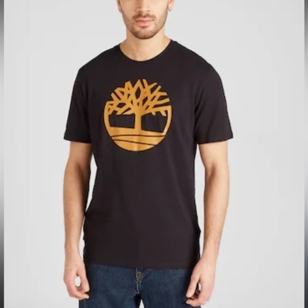 Timberland Black Gold Logo Short Sleeve Tee, Men’s T-shirt Size M